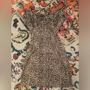 Leopard print spaghetti strap dress